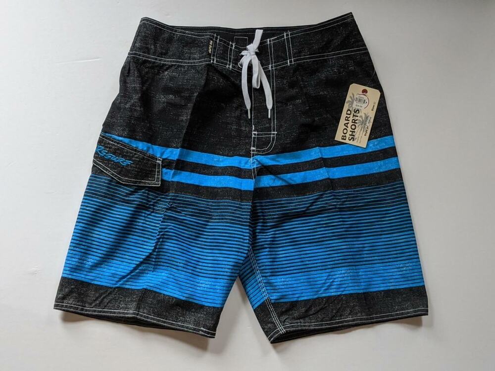 RS Surf Board Swim Shorts Size 32 Blue Black Mens New -0820F94